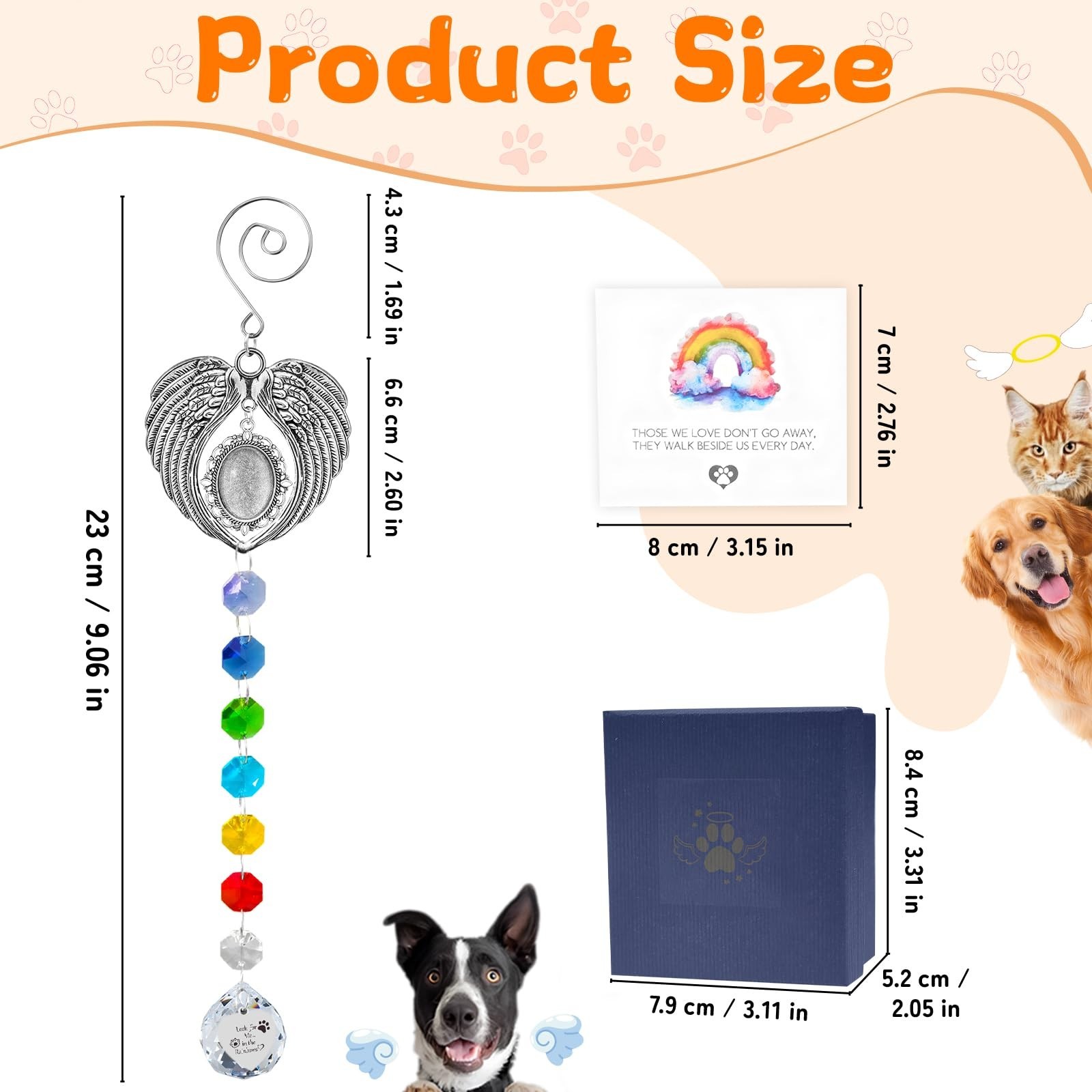 Pet Memorial Gifts for Dogs, Pet Memorial Suncatcher for Loss of Dog Cats Pas…