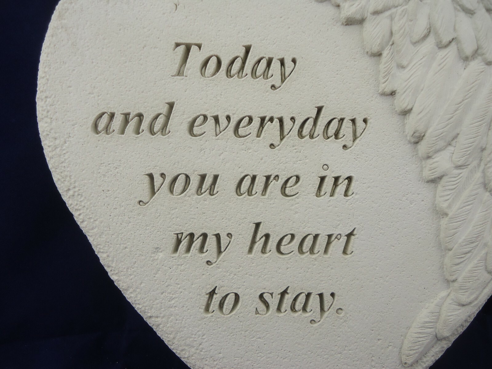 Concrete Stone Memorial Heart Remembrance of Loved Person or Pet Hand Poured