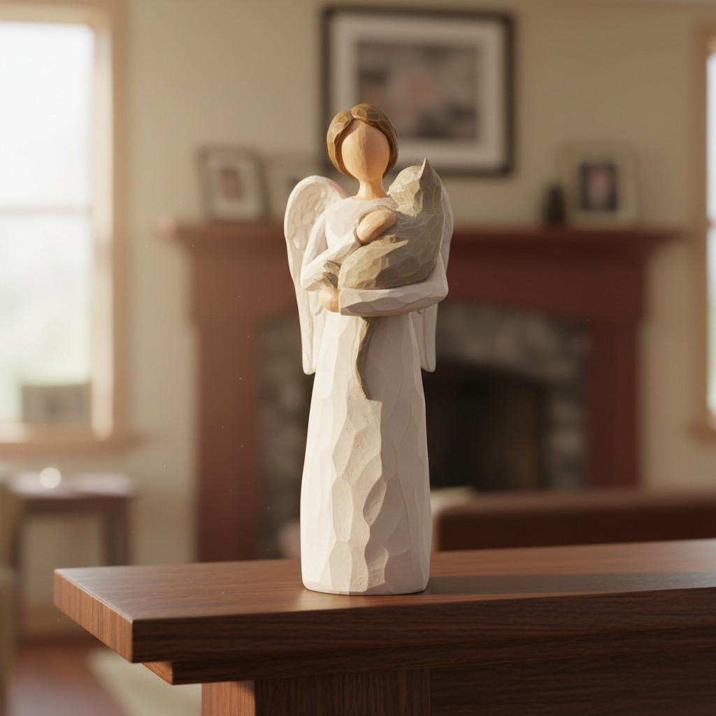 Collectible Cat Remembrance Gift – Sentimental 6-Inch Cat Angel Statue with Card