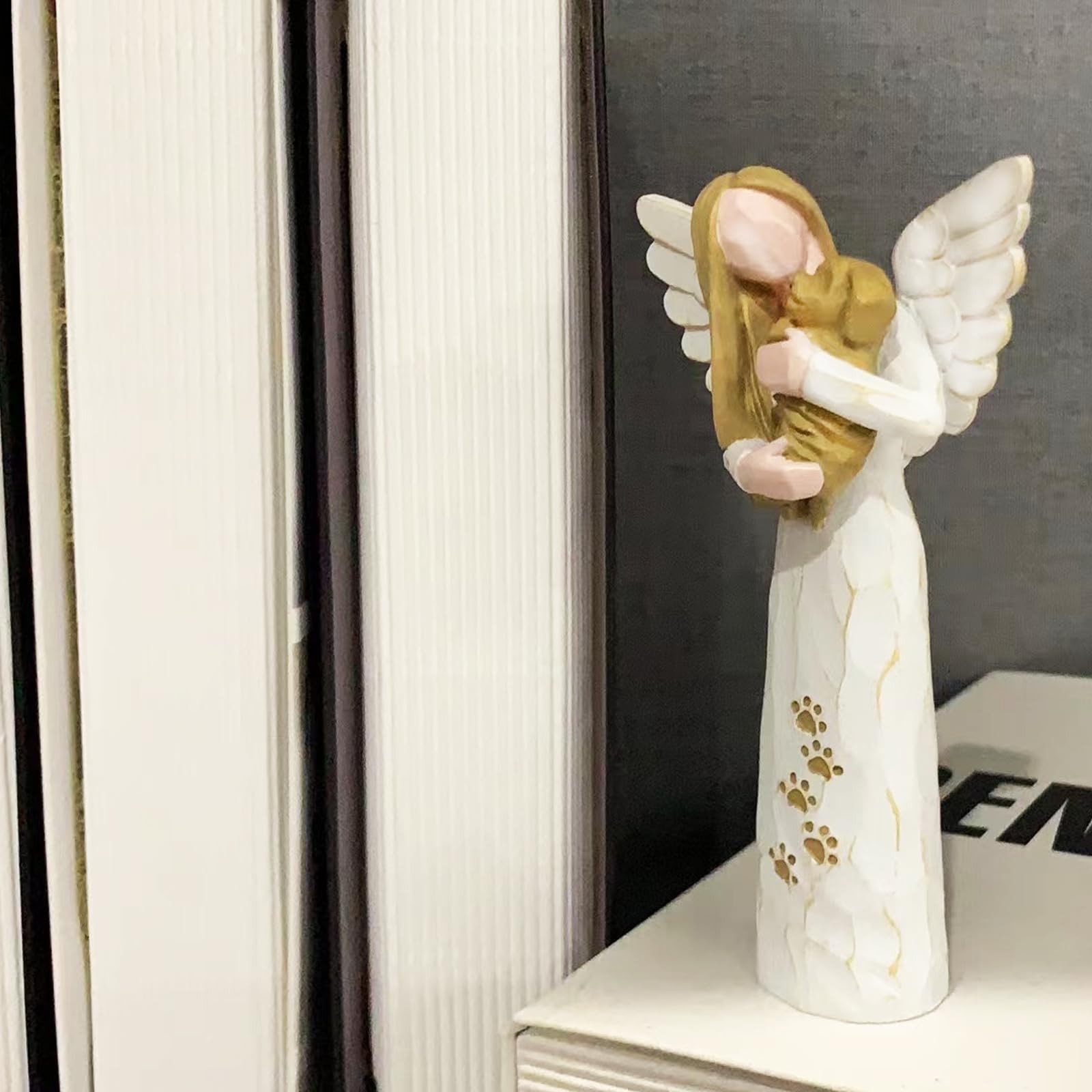 Waifugal Dog Memorial Gifts for Loss of Dog, Pet 4.7″×3″×1.3″, White