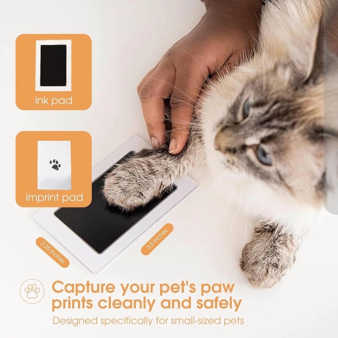 Paw Print Ink Pad Kit for Dogs Cats DIY Keepsake Impression Set 4 Card Black Ink