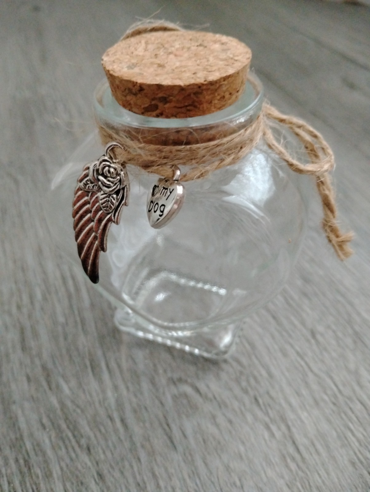 Pet Memorial Bottle for Fur Keepsake – Dog Cat Hair Urn Remembrance Jar