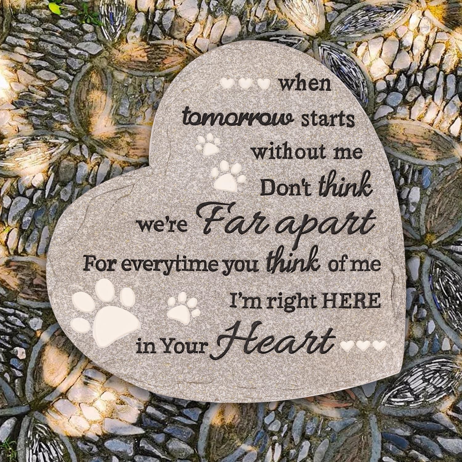Pet Memorial Stone for Dogs and Cats HeartShaped Sympathy Gift