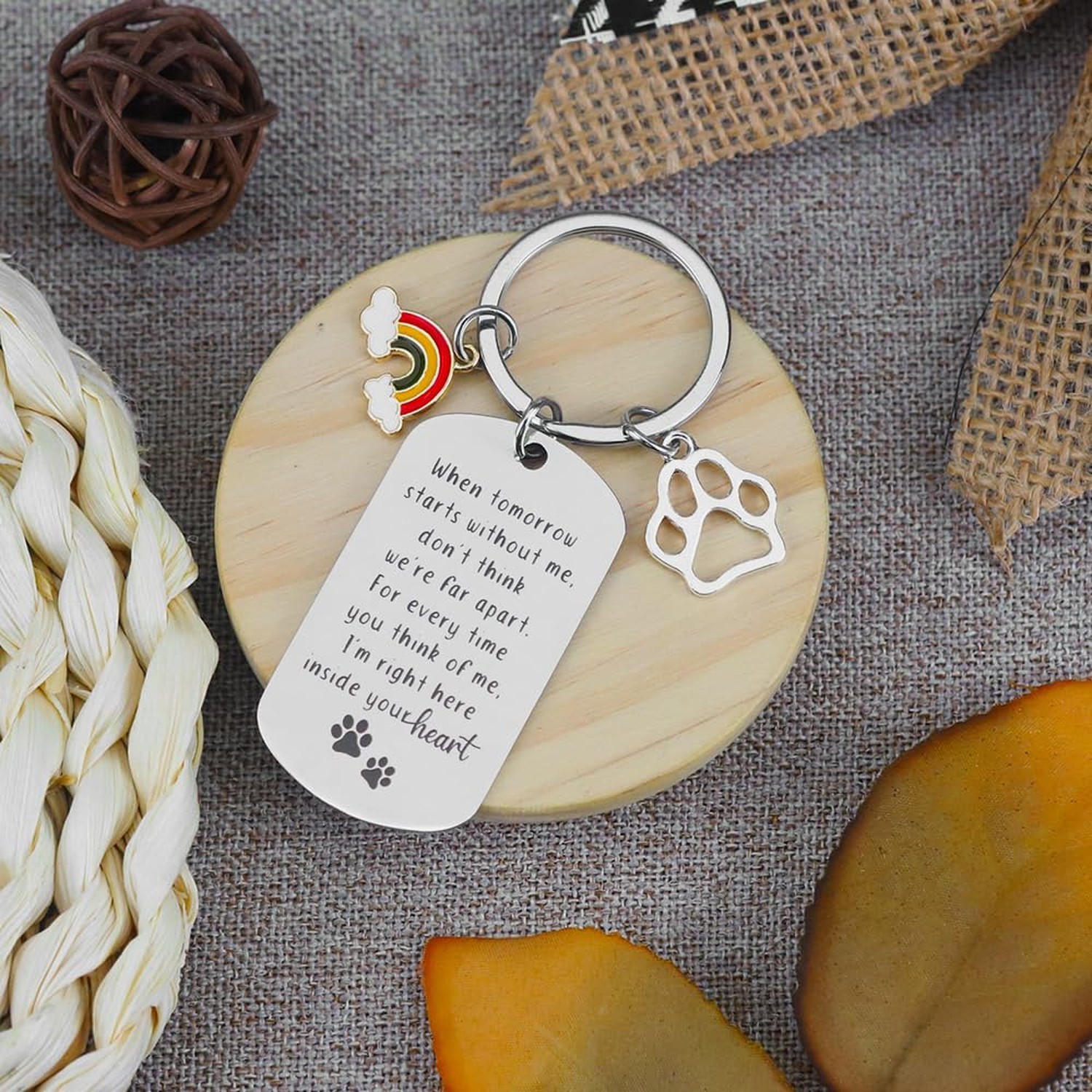 Gifts for Loss-of Dog – Rainbow Bridge Dog Memorial Keychain Sympathy Bereave…