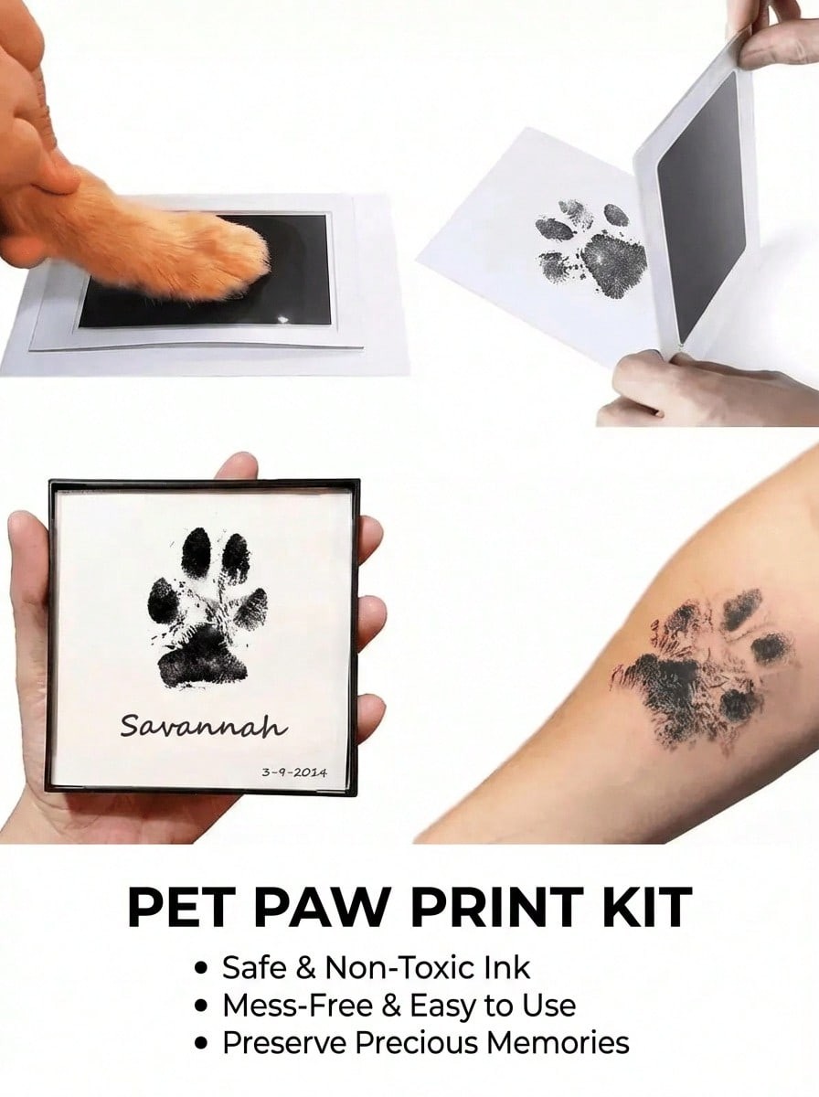 Pet Paw Print Kit w/Ink Pad 2 Cards Xmas Halloween Thanksgiving Gift