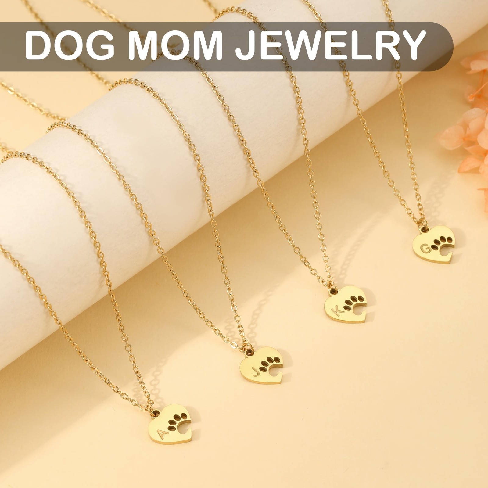 Dog Memorial Gifts for Loss of Dog Paw Print Neckalce for Women with Initial …