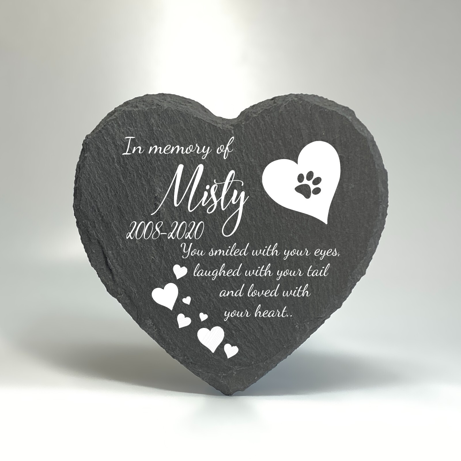 Personalised Pet Memorial Heart Plaque Grave Marker Cat Dog Hamster Birds Mouse