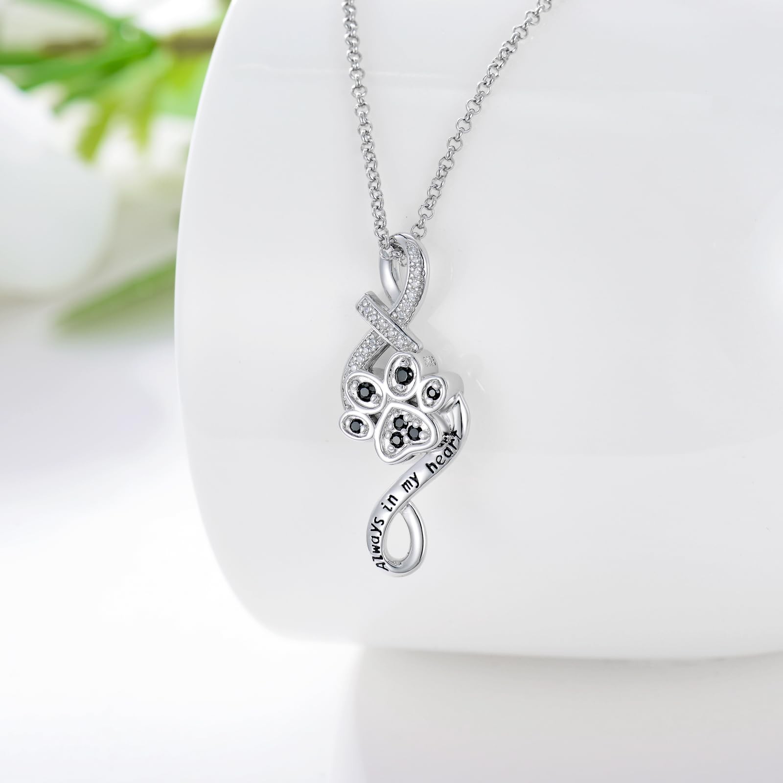 Pelovny Pet Cremation Jewelry For Ashes Dog Cat Paw Print Urn Cross Necklace