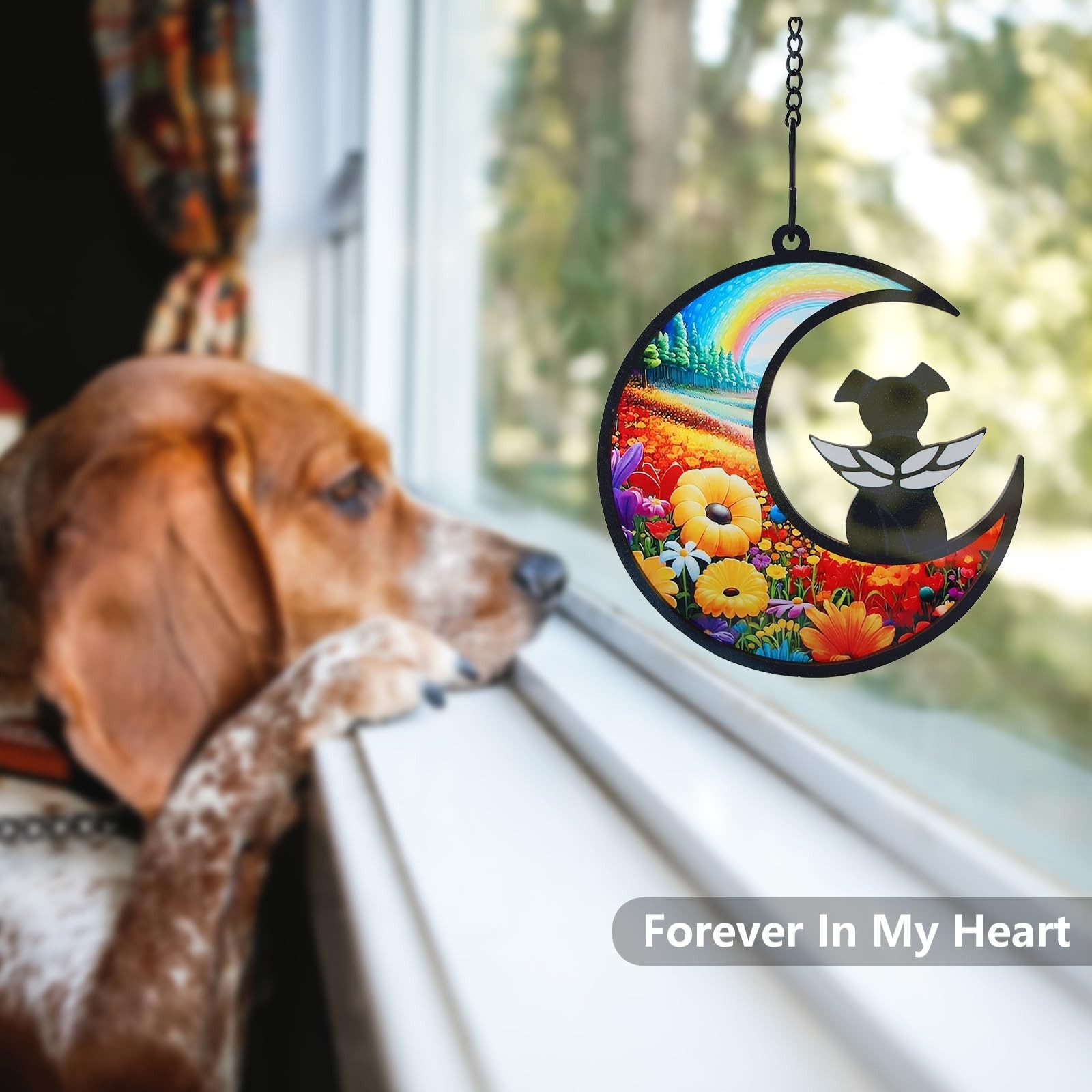 DIY Dog Angel Memorial Suncatcher with Sympathy Card,Rainbow Bridge Dog Memor…