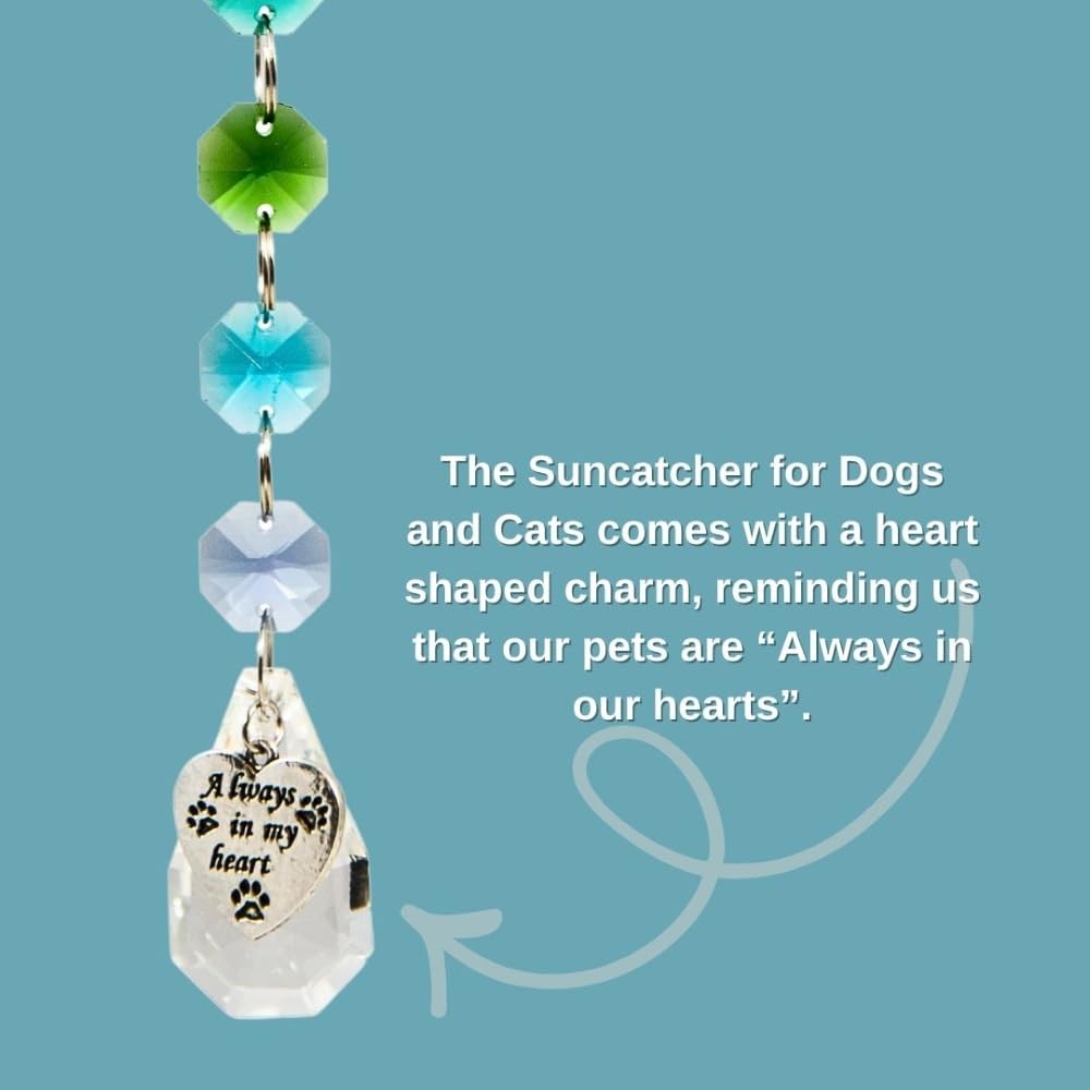 Pet Perennials Pet Memorial Suncatcher – Crystal Rainbow Prism with Angel Wings