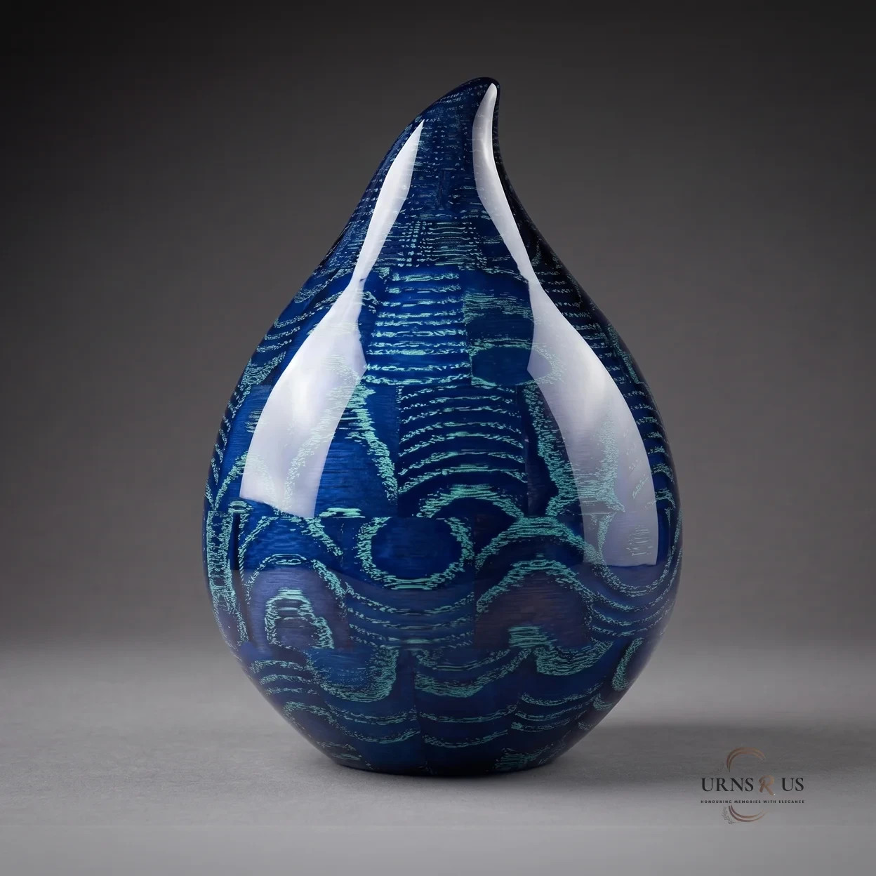 The Sapphire Current Artisan Urn – Limited Edition Memorial Urn