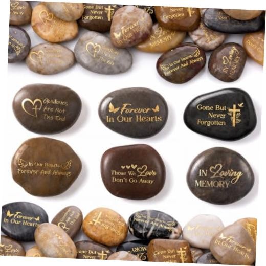 Pcs Memorial Stone 1.97 Inch Celebration of Life Elegant Style 30 Deep Color
