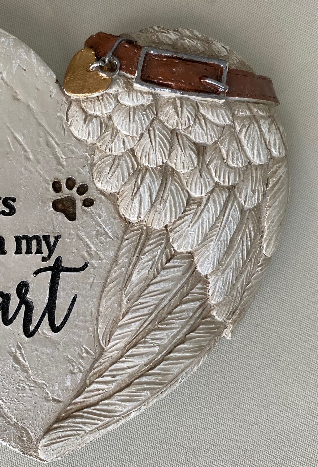 Pet Memorial Stone Marker Garden Stone Plaque Paw Prints on my Heart For Charity