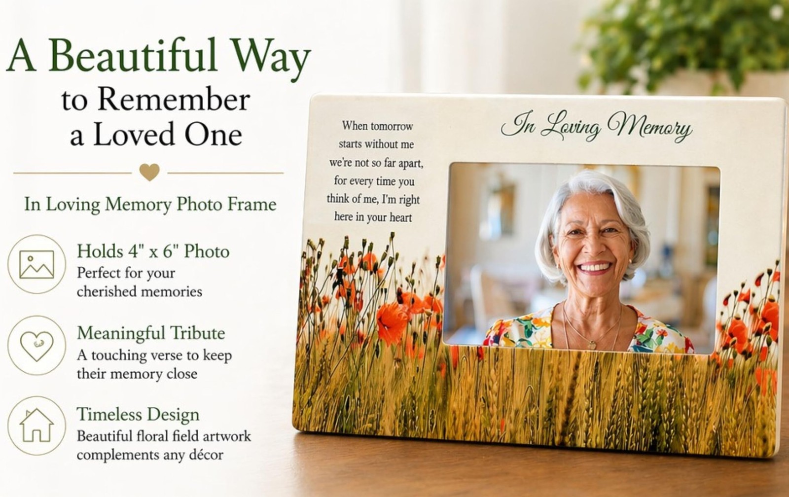 BANBERRY DESIGNS Memorial Picture Frame 4×6 – “When Tomorrow Starts