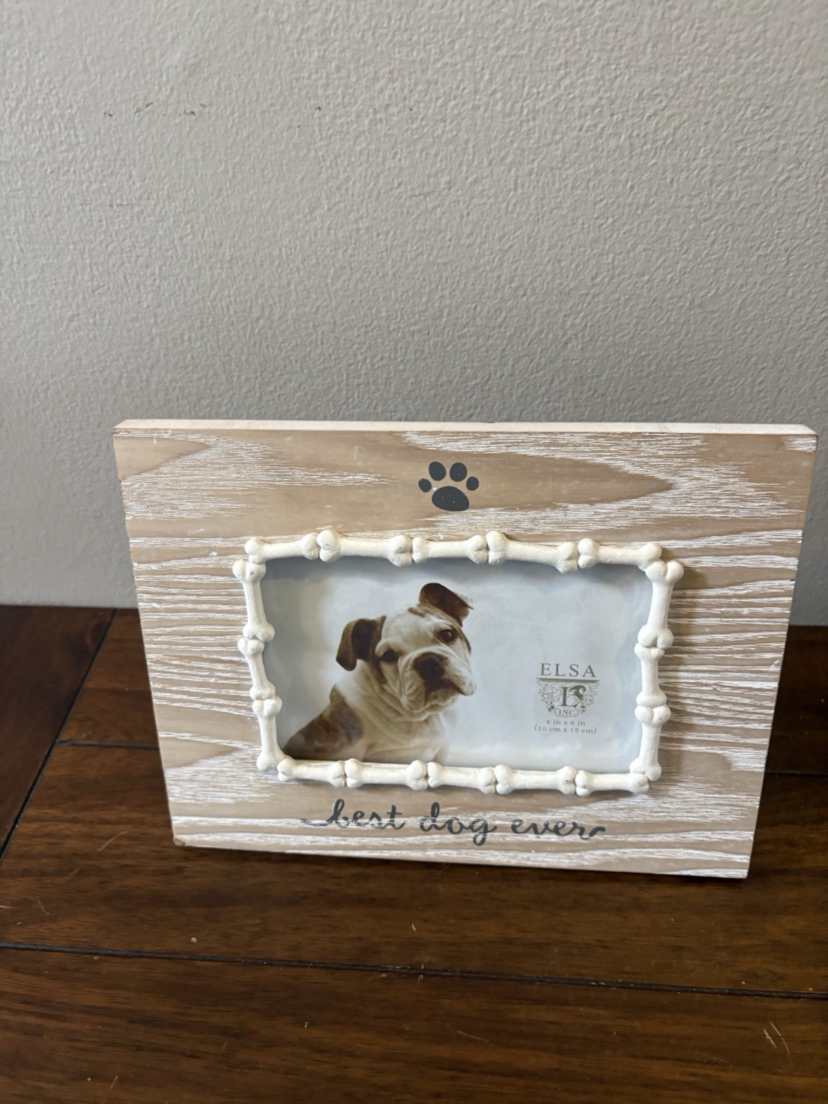 Distressed White Wood Pet Memorial Photo Frame