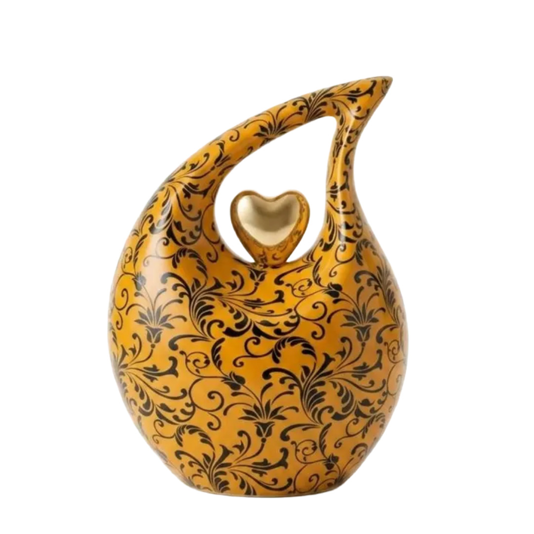 Yellow Large Adult Teardrop Cremation Urns for Your Love Ones Ashes Memorial Urn