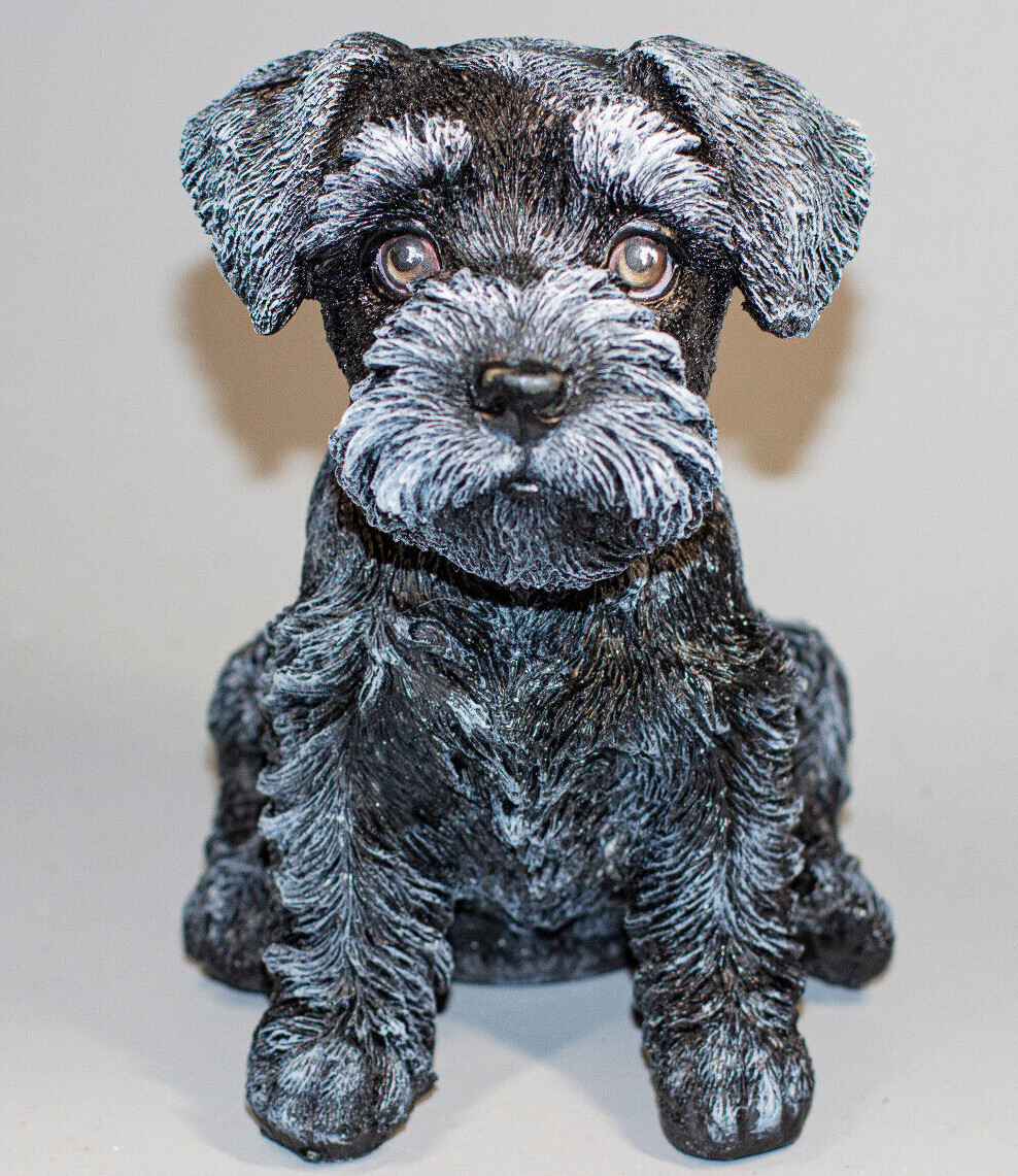 Black Schnauzer Urn Dog Ashes Pet Loss Cremation Statue Unique Memorial Keepsake