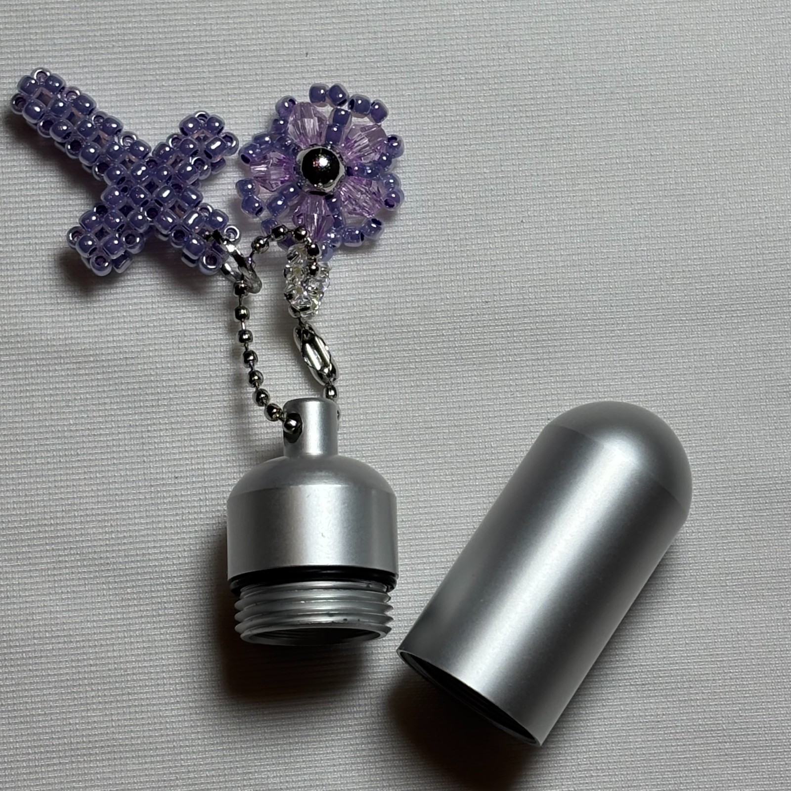 Cremation Ashes Keychain – Cremation Keepsake(paple cross and paple flower)