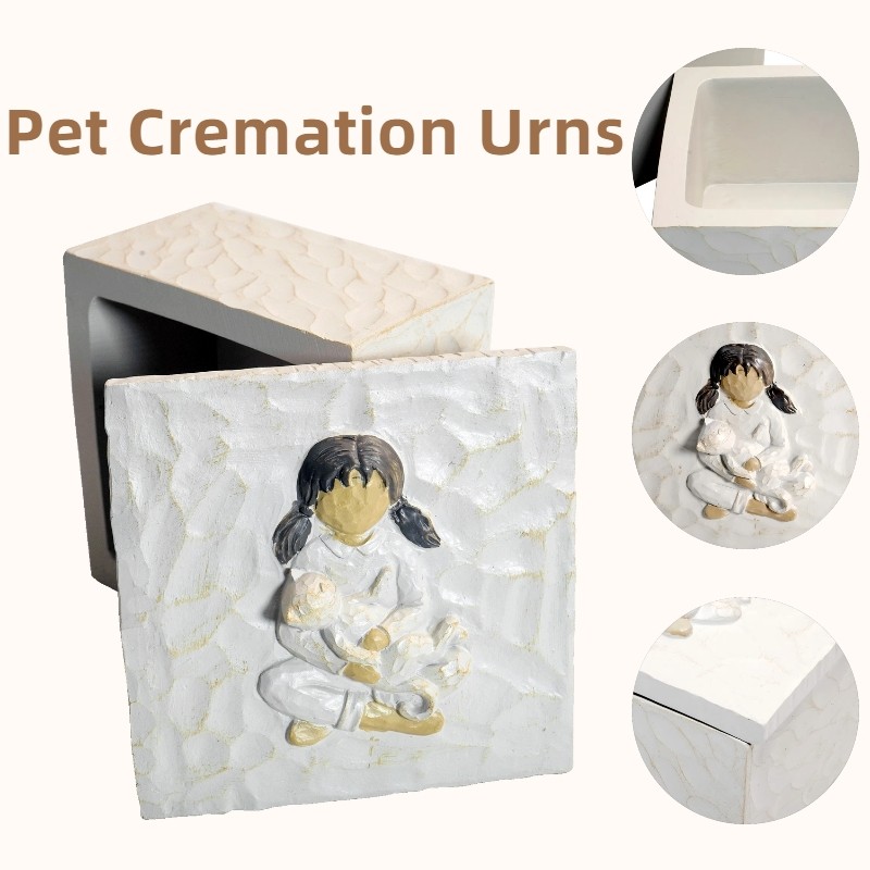 Pet Urns Small Keepsake Box Pet Urn Sculpted Hand-Painted Keepsake Box