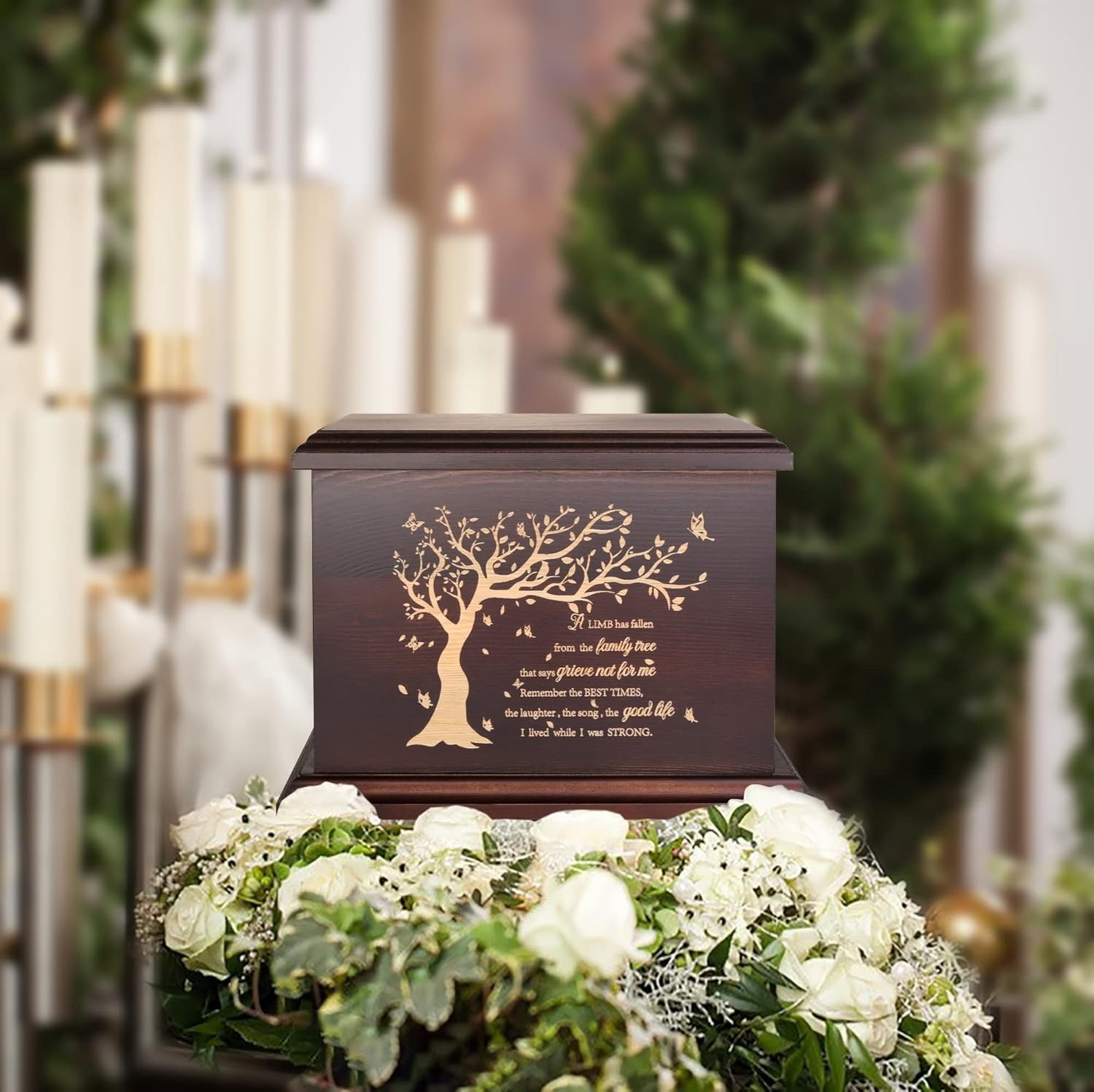Cremation Memorial Urns for Human Ashes Adult Male Female, Wooden Urns Box an