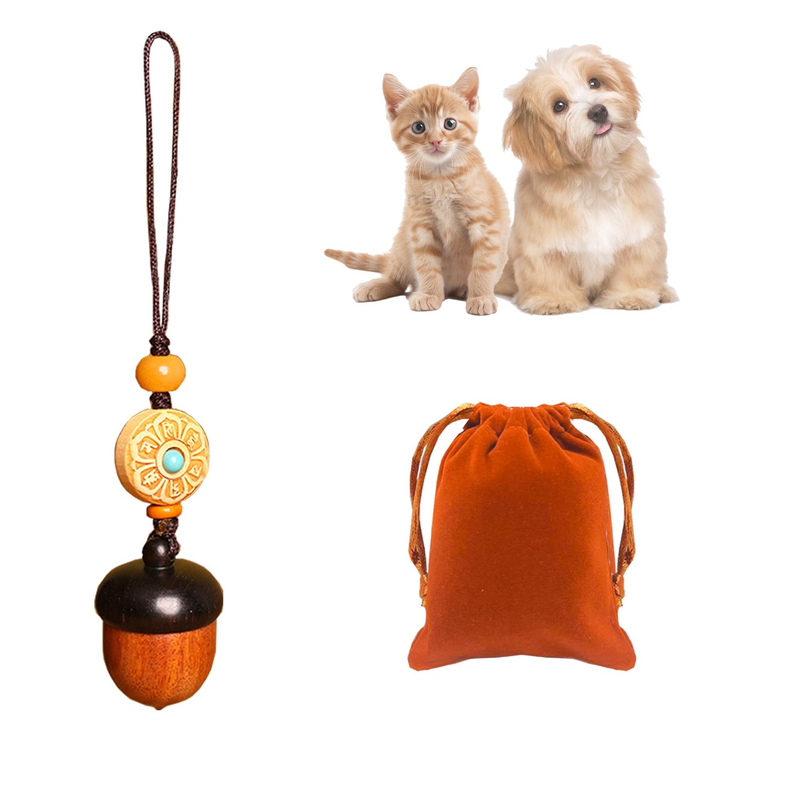 Pet Dog Urn Keychain for Ashes with Storage Bag Small Cat Cremation Keepsake …