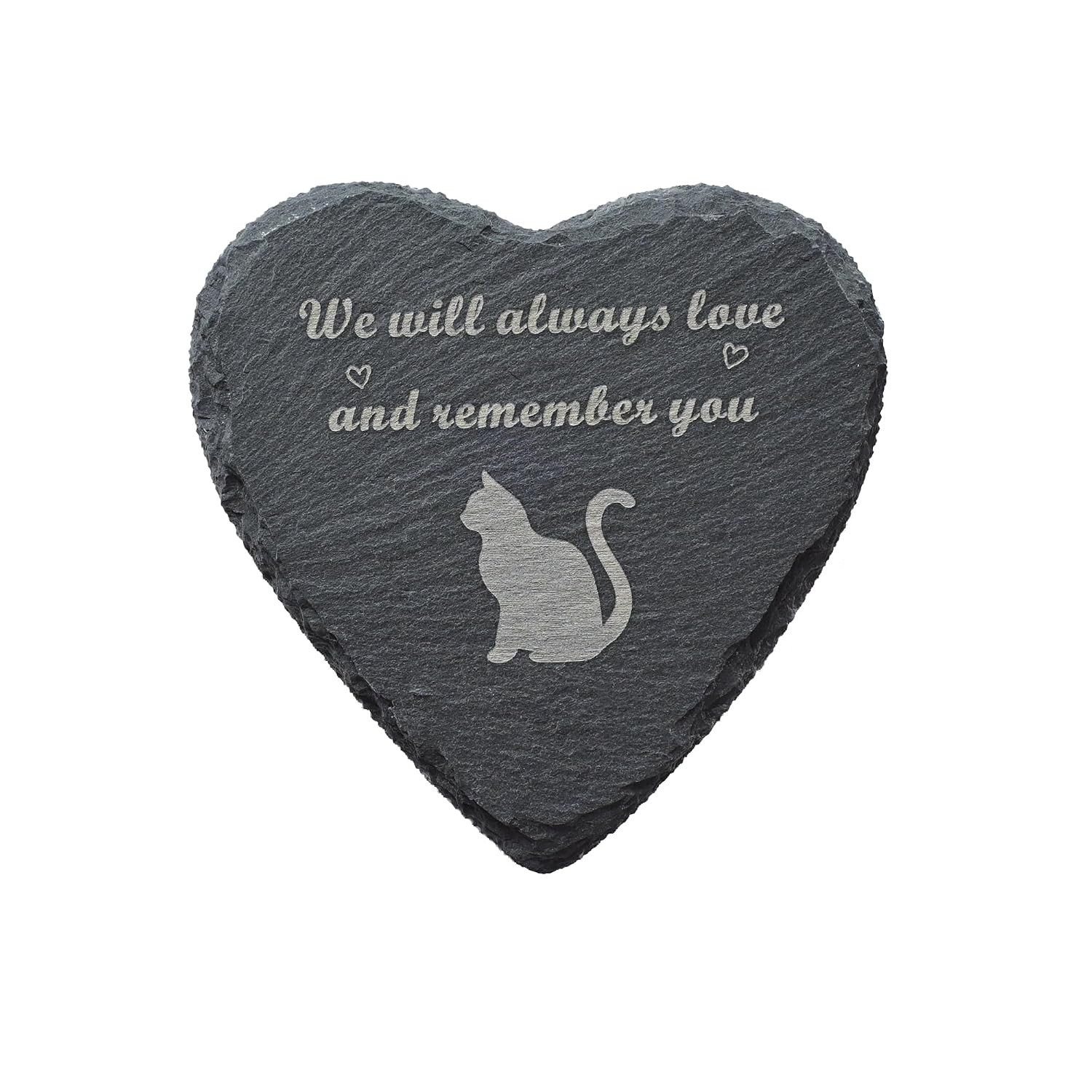 Heart Shaped Small Cat Memorial Stone 4 Inch Pet Memorial Gift Ideas