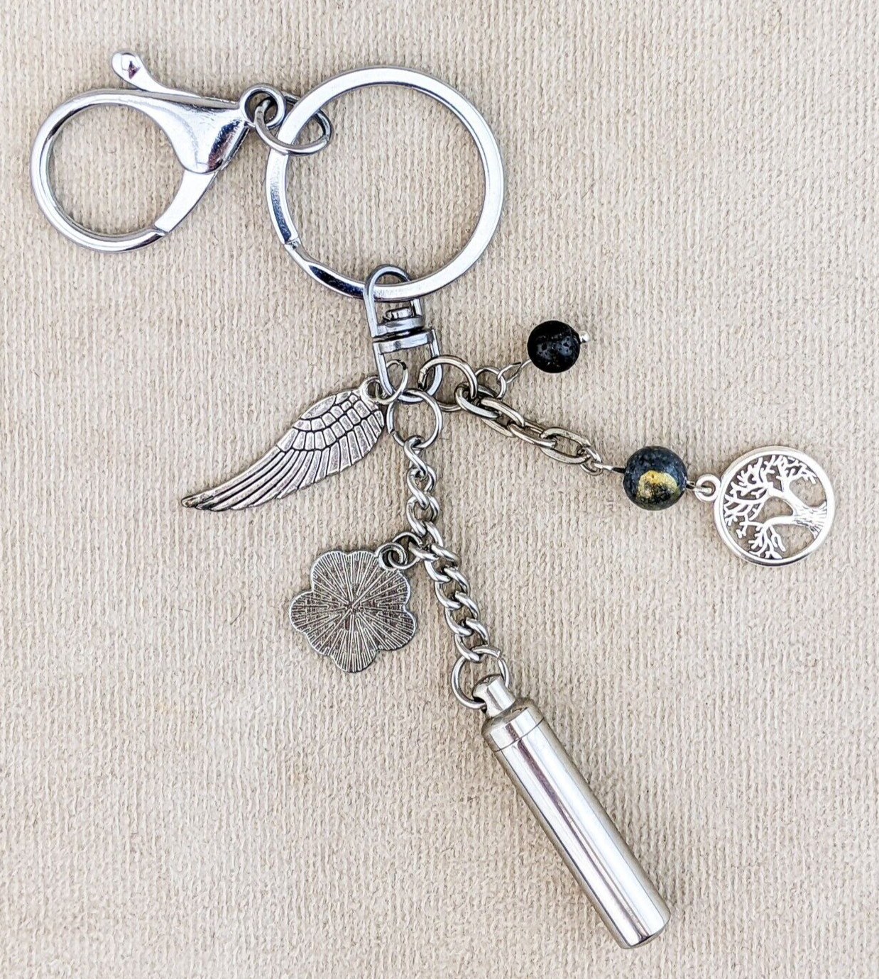 Pet Urn Keychain Ring One of a Kind Ashes Cremation Keepsake Memorial Beautiful