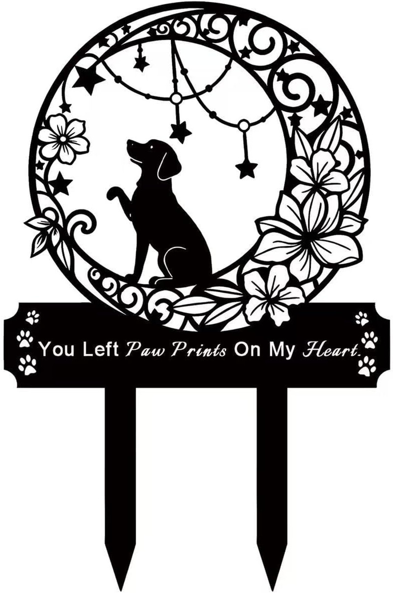 Dog Grave Marker Memorial,Metal Pet Grave Decorations for Cemetery,Dog
