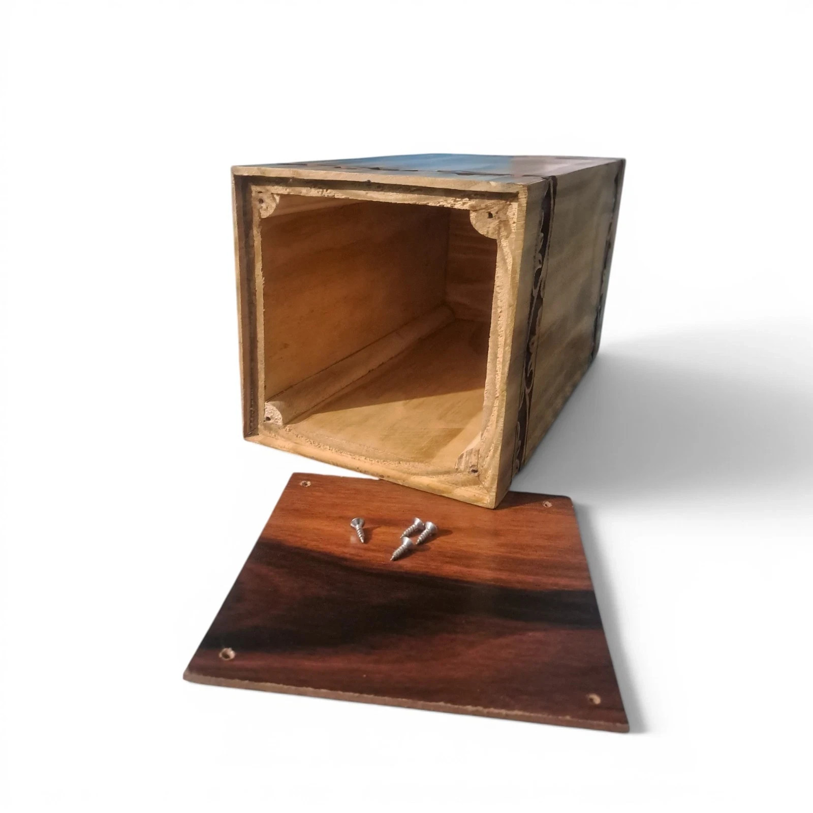 “Large Wooden Cremation Urn for Human Ashes Adult Memorial Hummingbird 250lb”