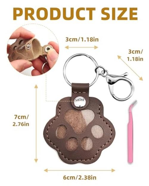 4 Pcs Pet Fur Keepsake Cat Dog Hair – Dark Brown, White, Red, Pink
