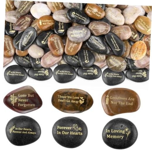 Pcs Memorial Stone 1.97 Inch Celebration of Life 1.97 inches 60 Deep Color