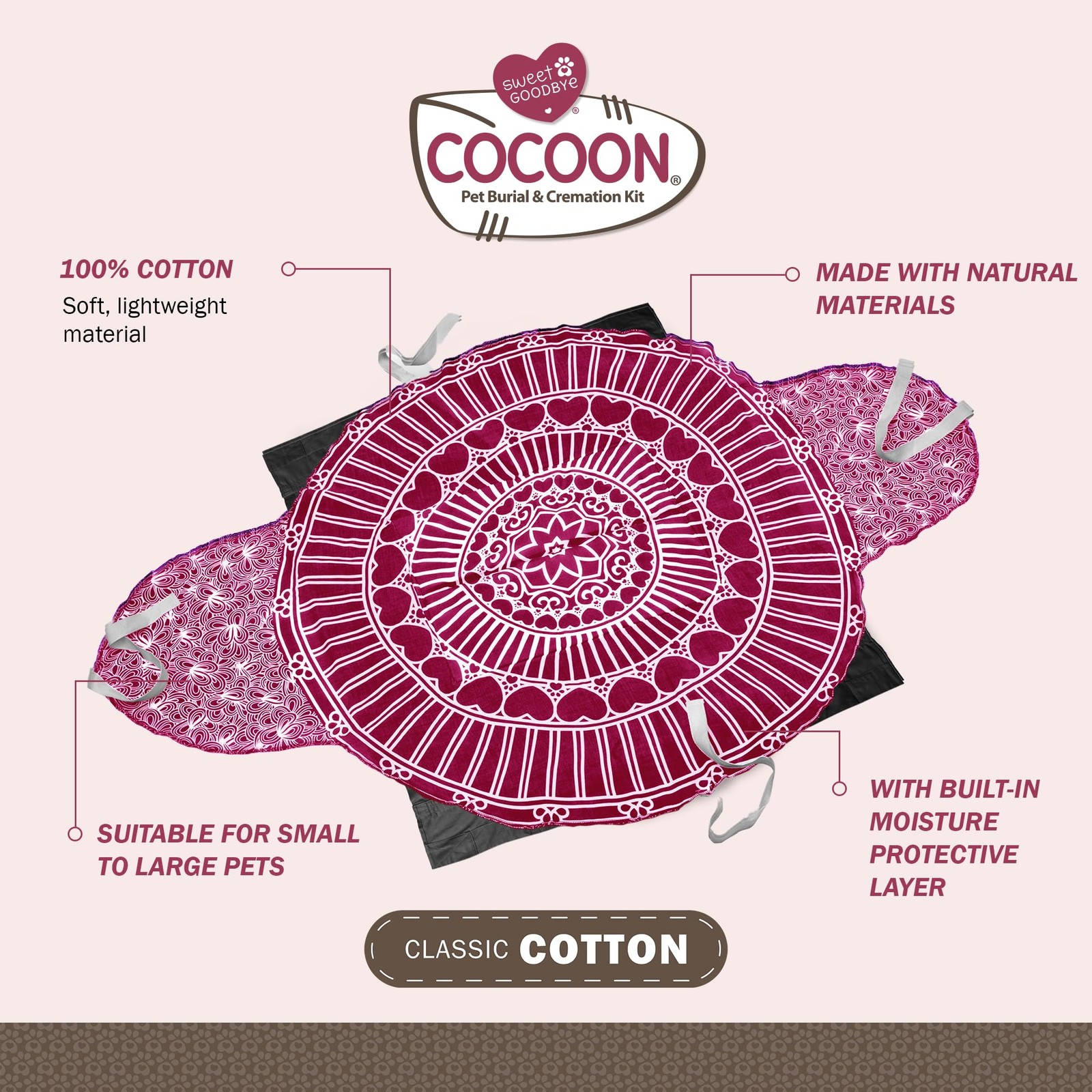 Sweet Goodbye Cocoon – Eco-Friendly Pet Burial Cremation Ceremony Kit Classic