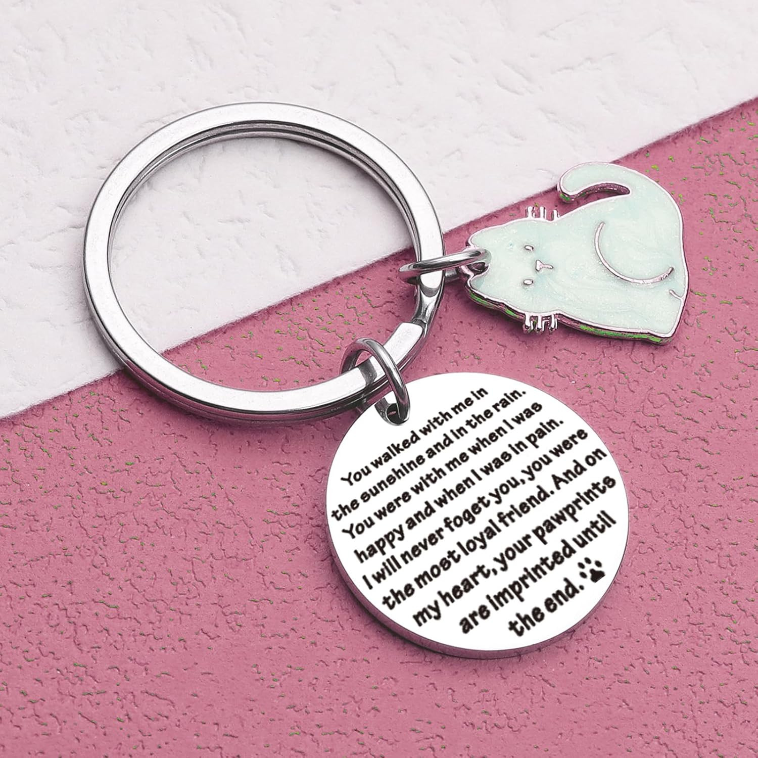 Cat Passing Away Keychain Cat Loss Gifts Pet Remembrance Keychain Loss of Cat Sy