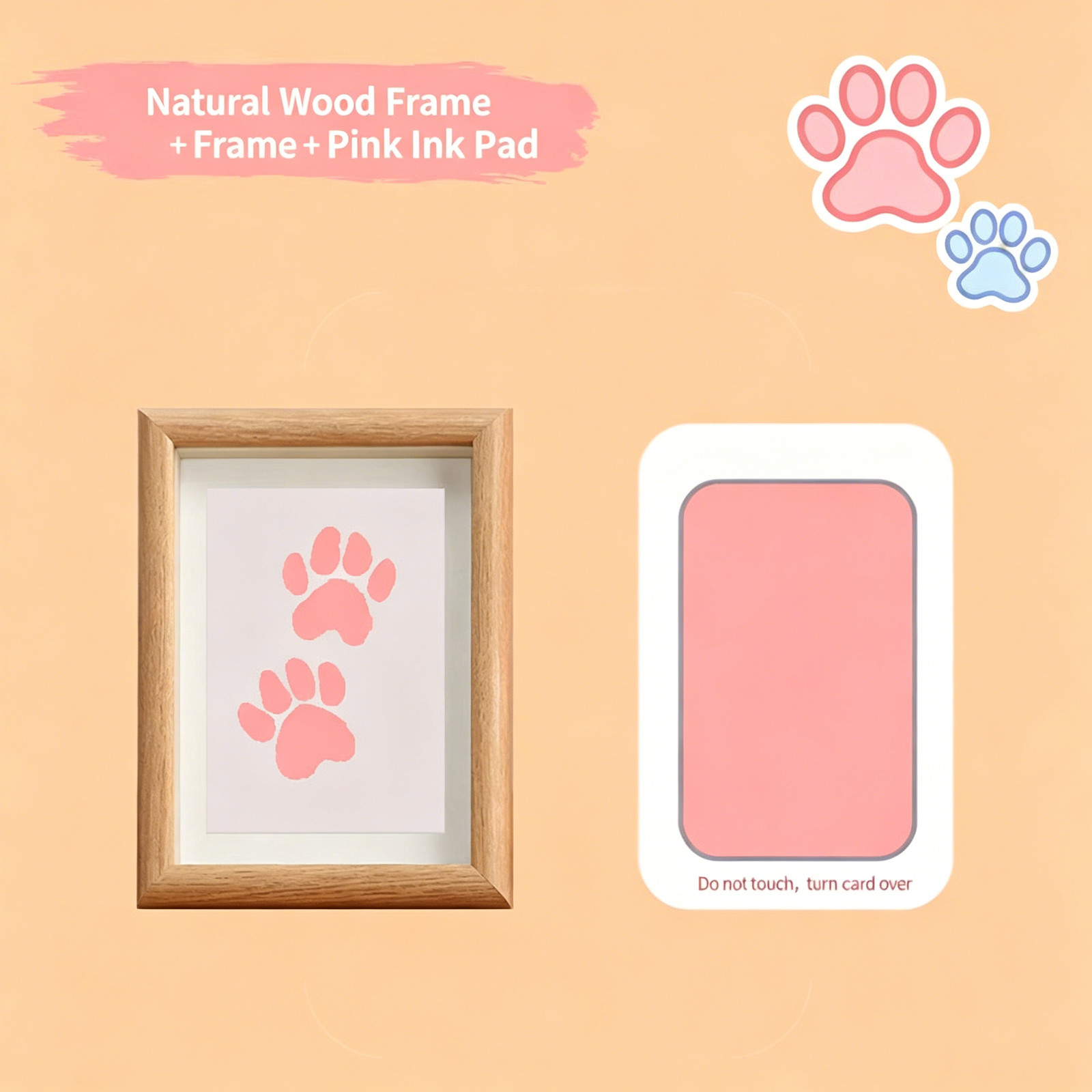 Pet Paw Print Memorial No-Wash Ink Pad Photo Frame Desktop Ornament Dog Cat Paw
