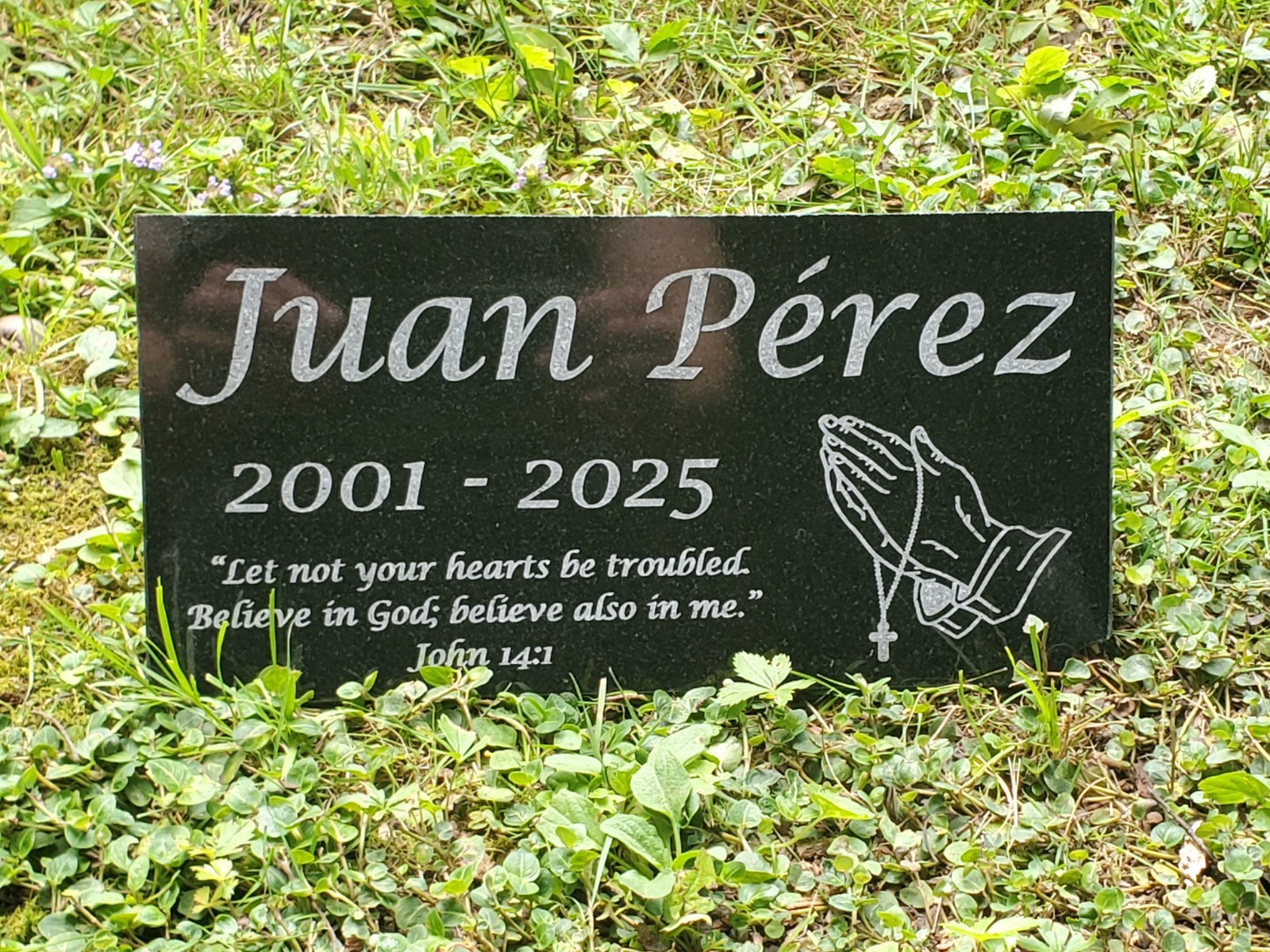 Loved One Memorial Grave Marker Headstone Garden Granite Stone Burial Plaque t10
