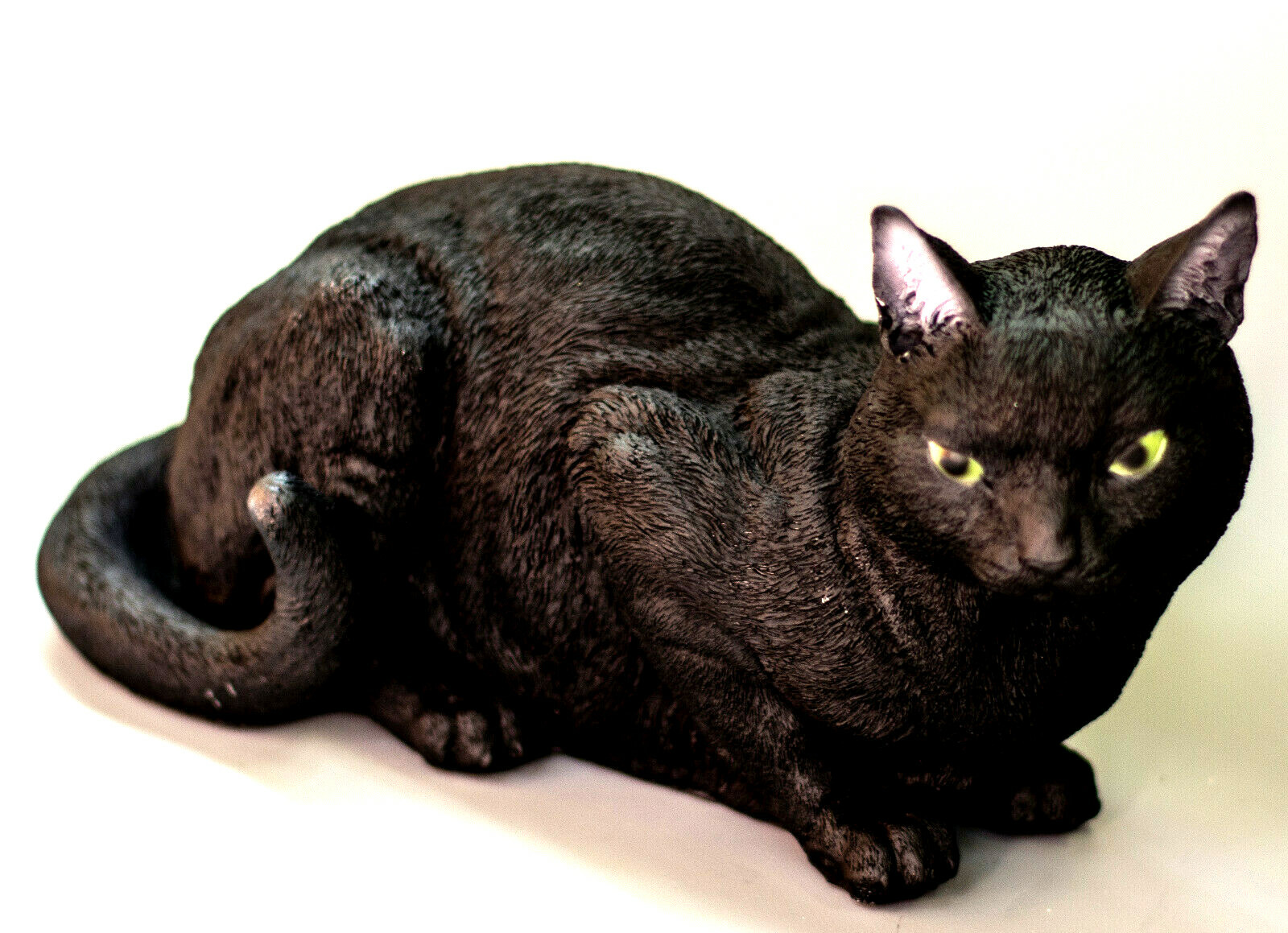 Black Cat Statue Pet Garden Sculpture Animal Figurine Memorial Outdoor Realistic