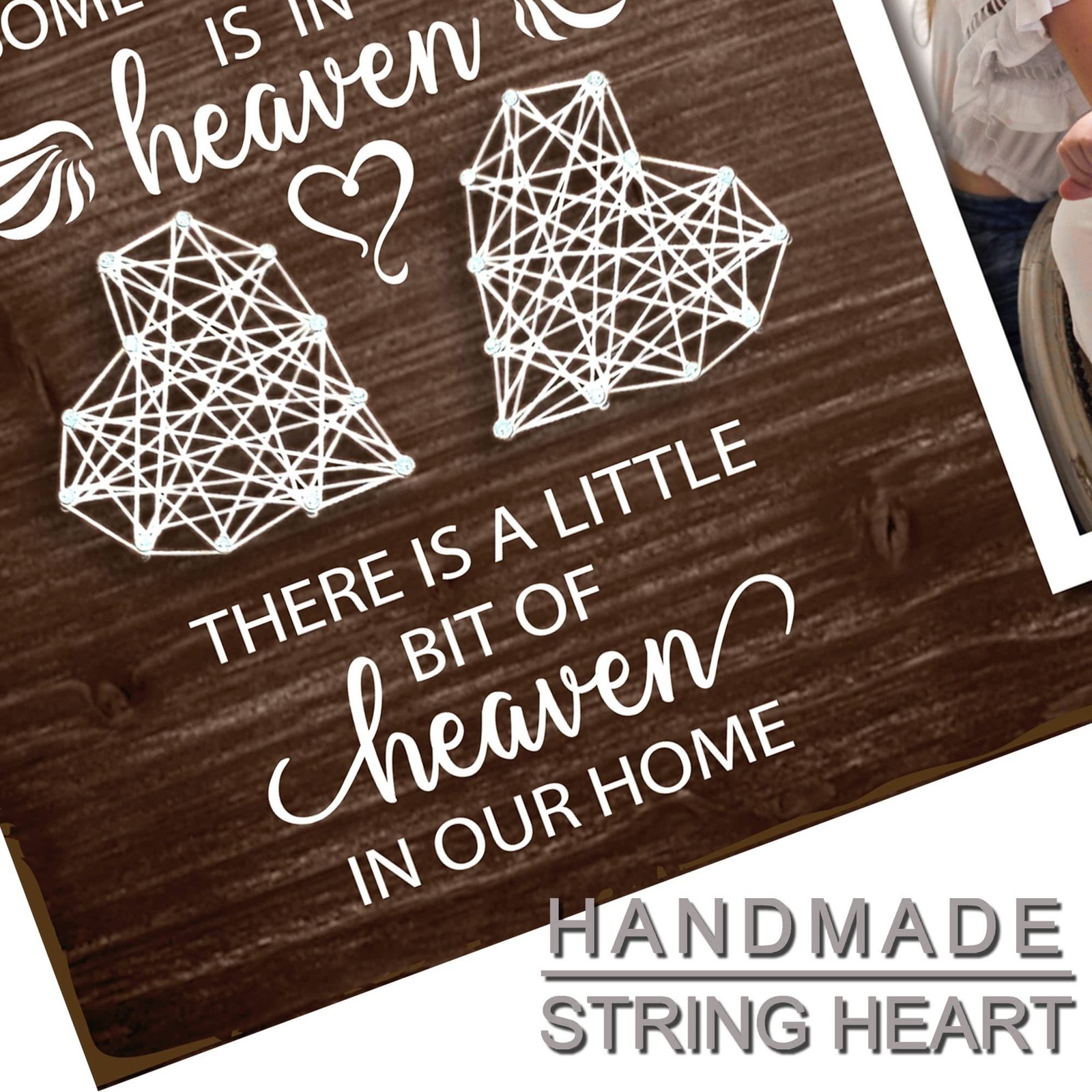 Yudarte Wooden String Heart Memorial Picture Frame 5×7 Inches Photo – Bereave…