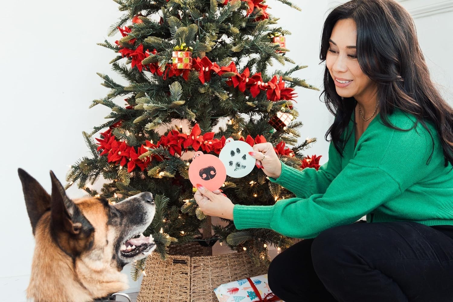 Mess-Free Pet Paw Impression Kit with Non-Toxic Ink Pad for Christmas