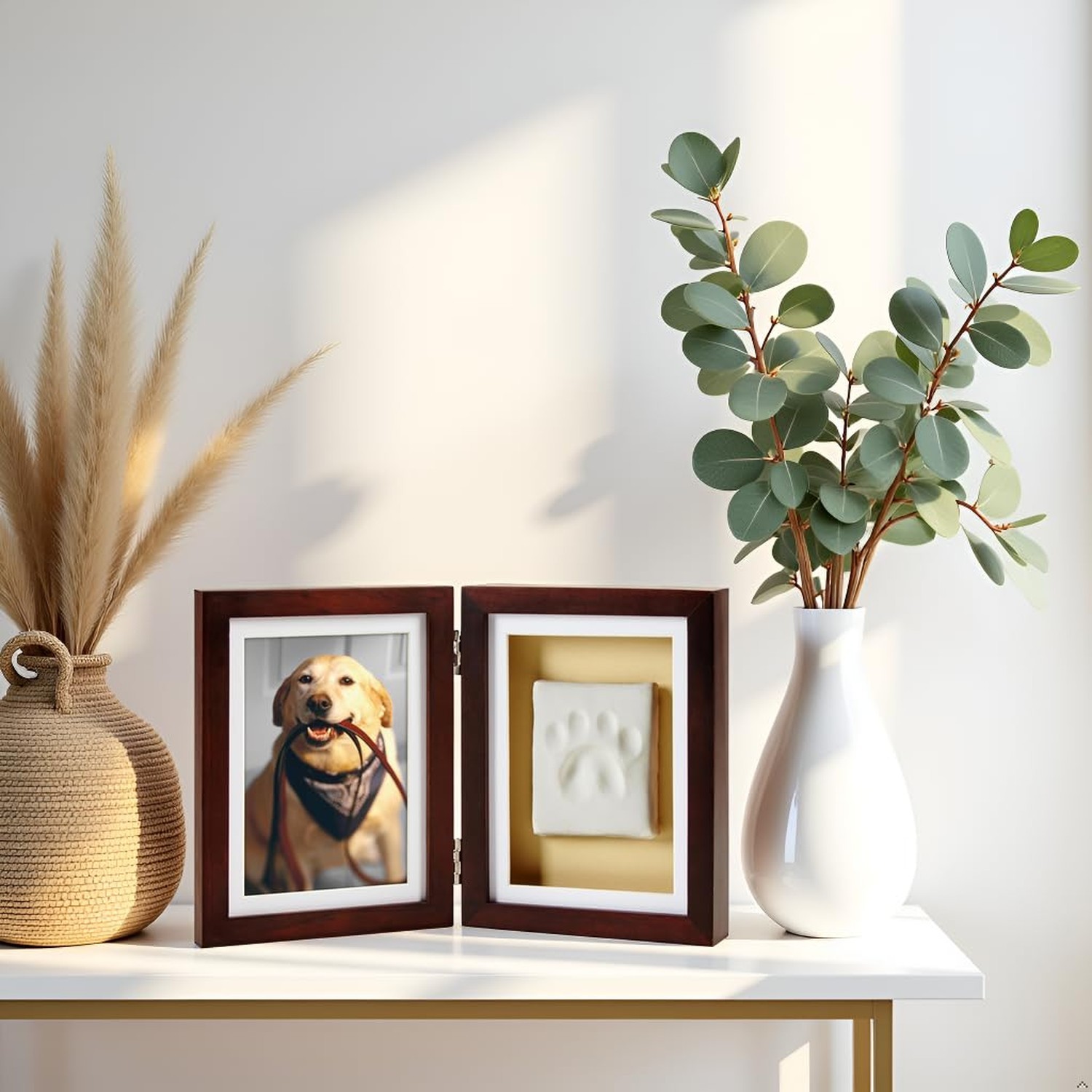 Pearhead Pet Paw Print Memorial Frame with Clay Imprint Kit, Dog & Cat Pawpri…