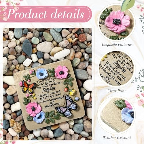 Blosssound Memorial Garden Stone Gifts for Loss of Loved One 9.8 Inch Sympathy