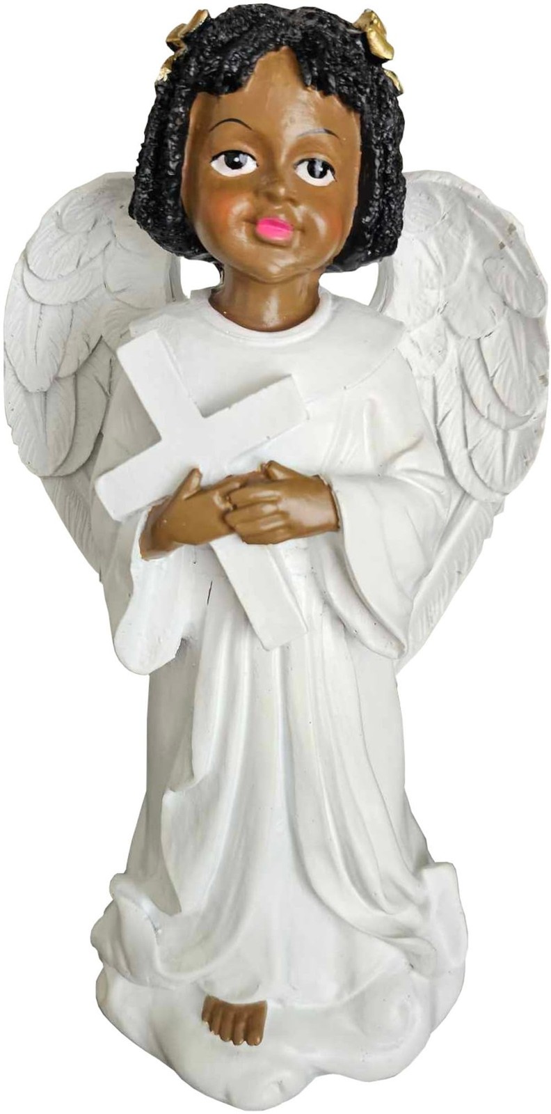 6.5 Inch African American Angel Figurine – Hand-Painted Guardian Angel Statue…
