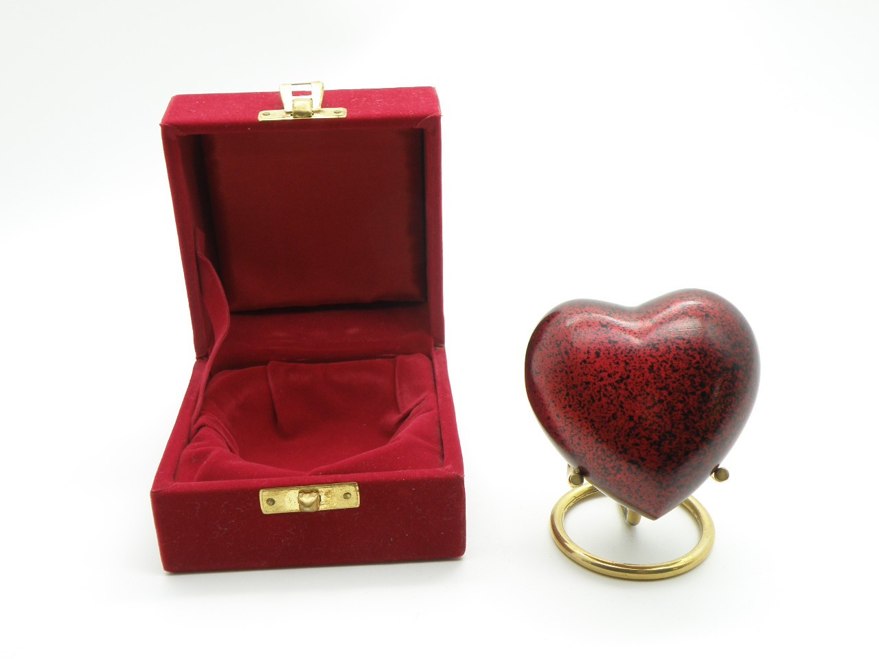 Red Heart Cremation Mini Urn Keepsake Velvet Box Memorial Ashes Holder Sigma
