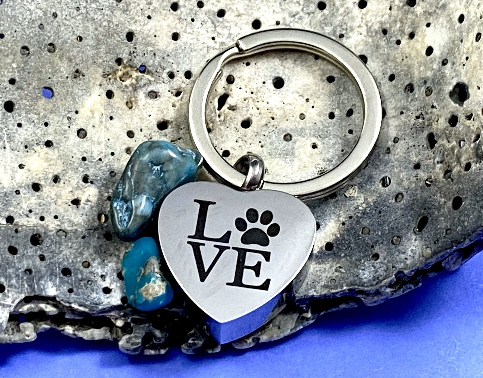 Pet Cremation Necklace Pendant Urn Paw Print LOVE Dog Cat In My Heart Rescued