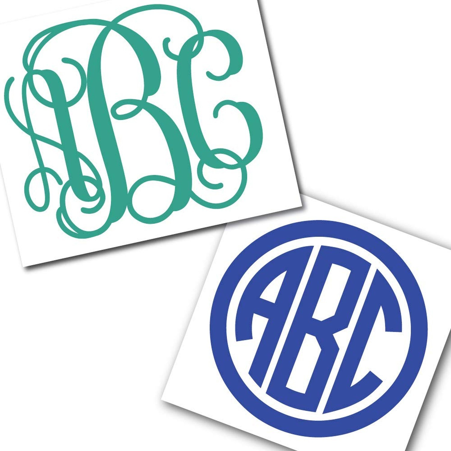Custom Personalized Vine or Circle Monogram Initials Sticker Decal Compatible…