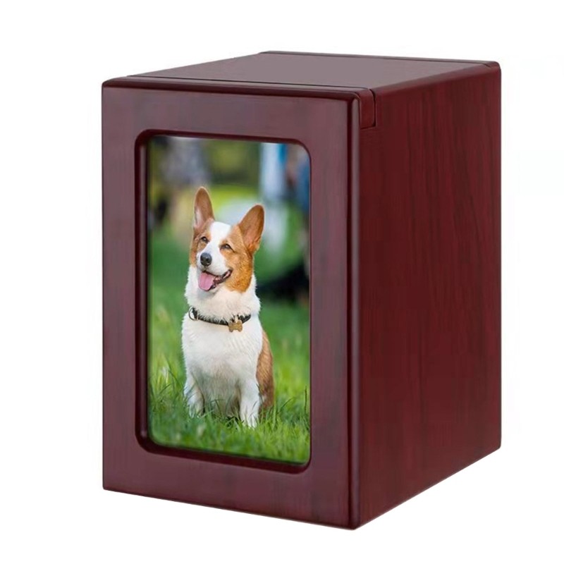 Cats Dogs Pet Ashes Single Box Solid Can Place Photos Commemorative Box