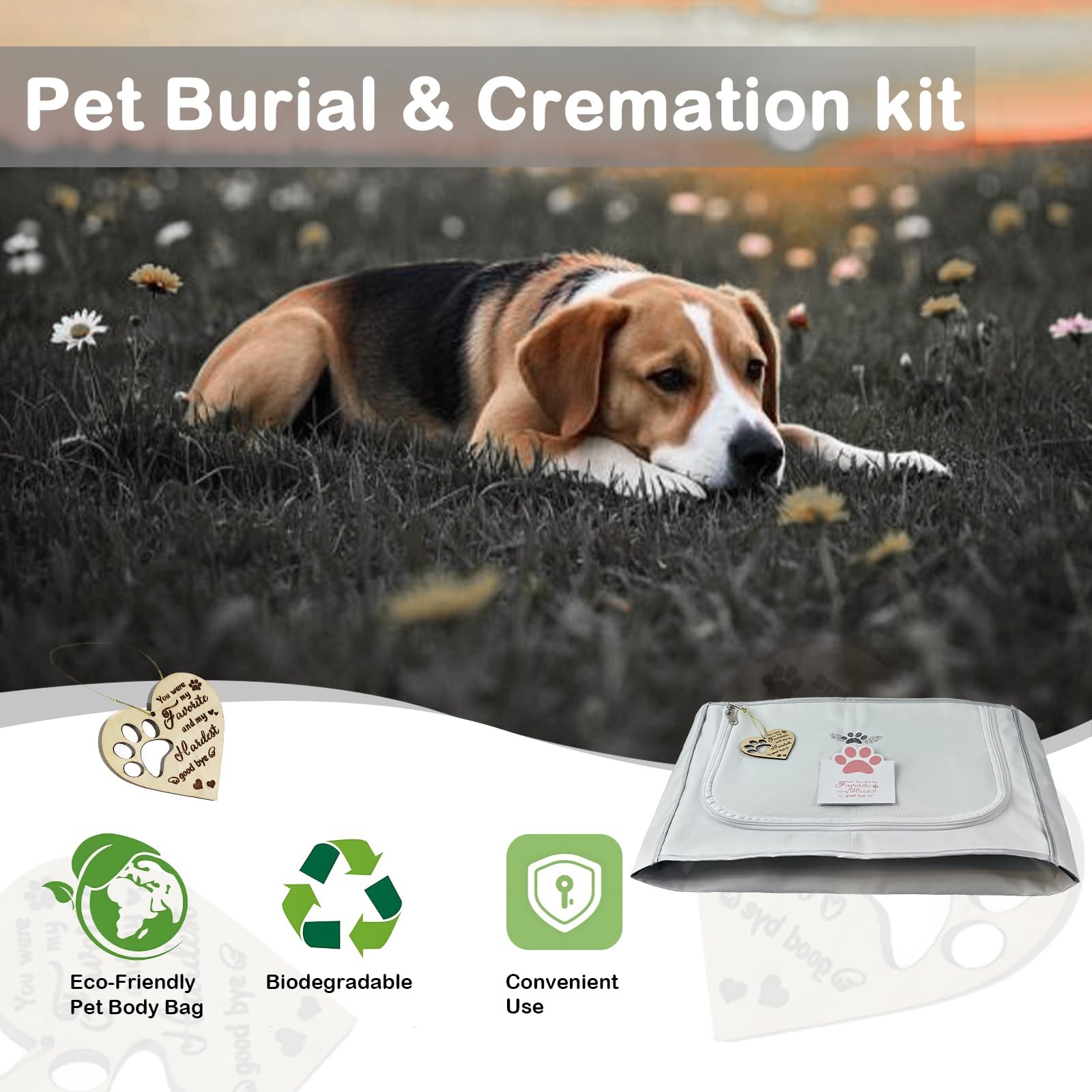 Lzhtime Pet Burial Eco Friendly Pet Body Bag Suitable For All Kinds Of Pets Pet