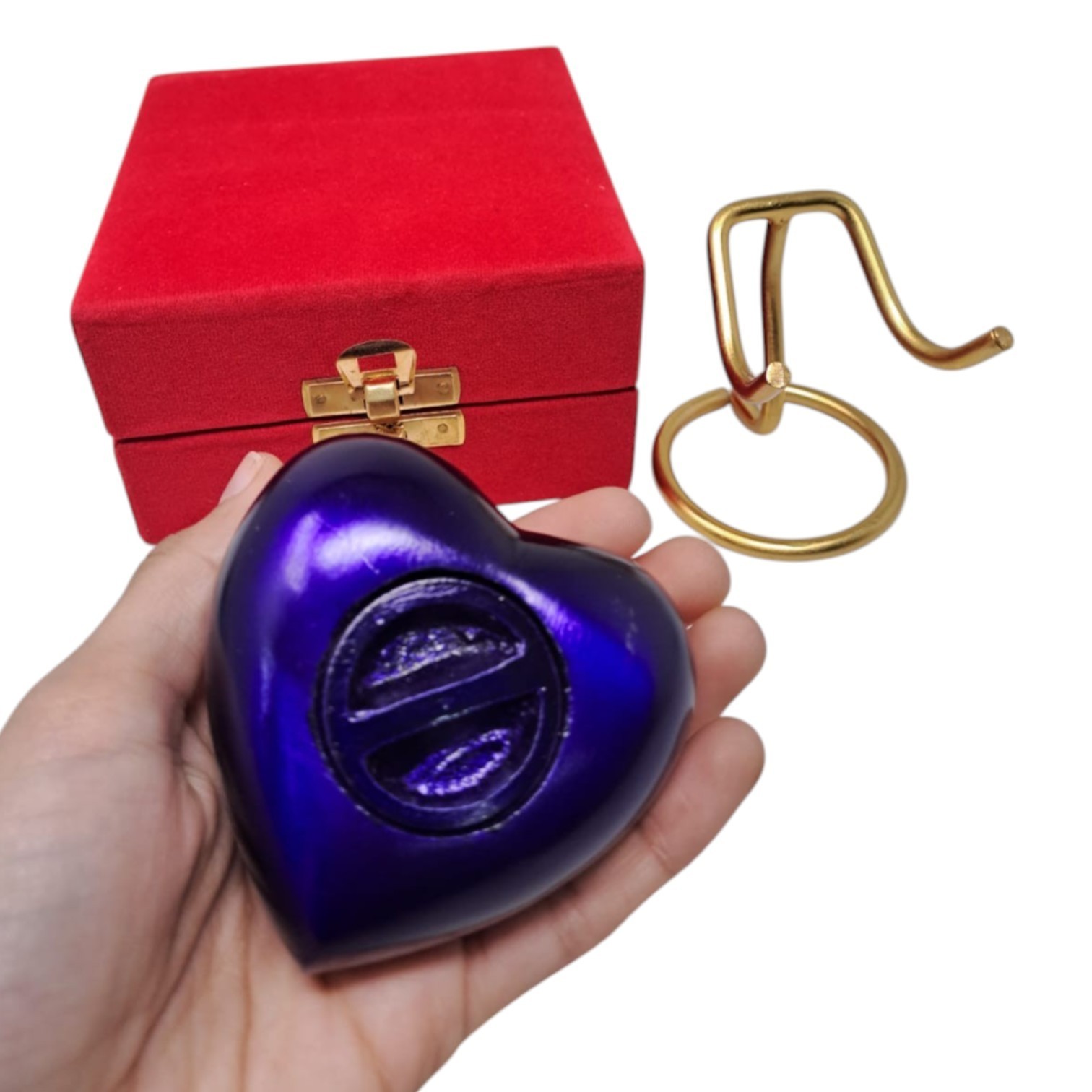 Personalized Heart Keepsake Memorial Urn for Human Pet Ashes with Velvet Box