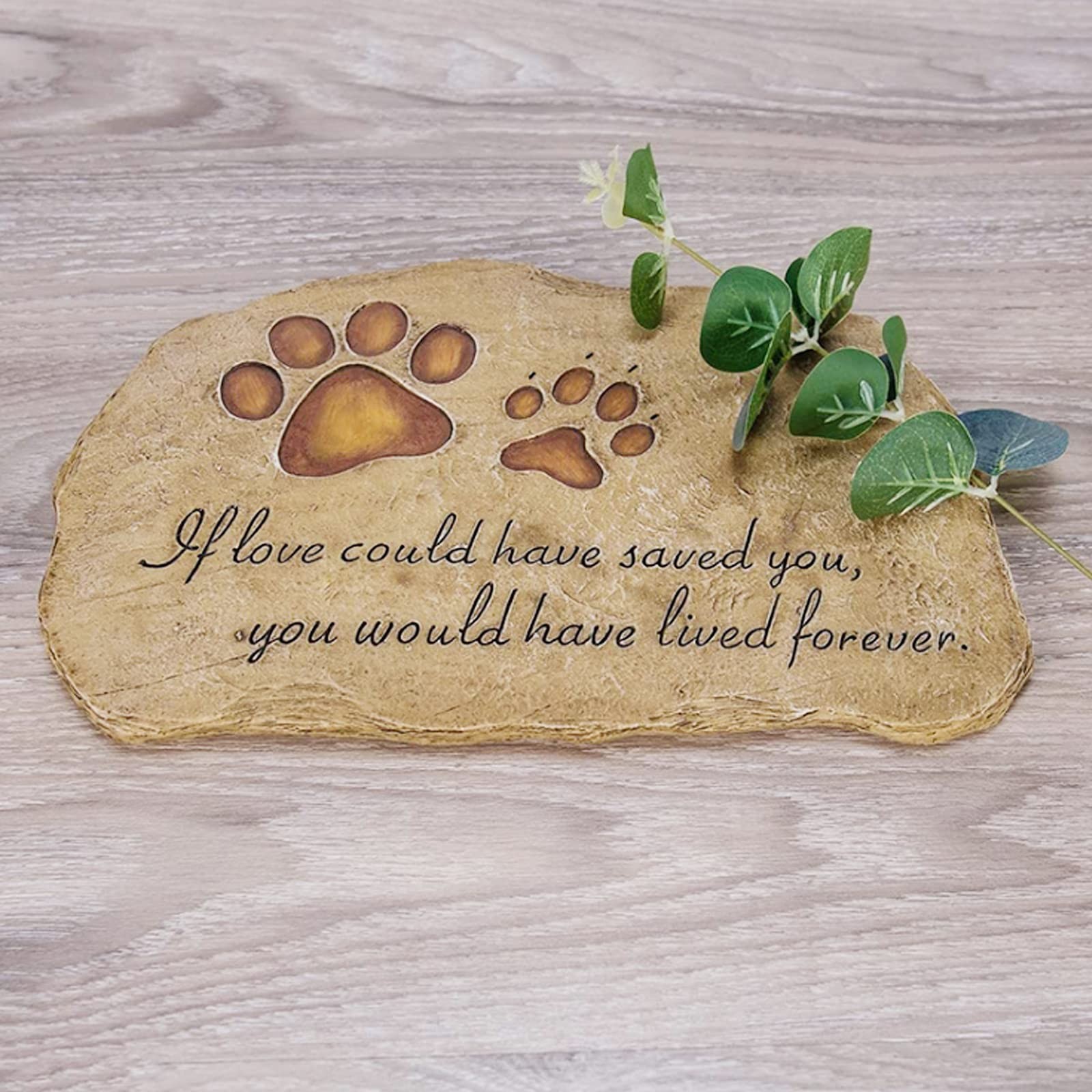Pet Memorial Stone Cats Dogs Headstone Tombstone Grave Markers Paw Print