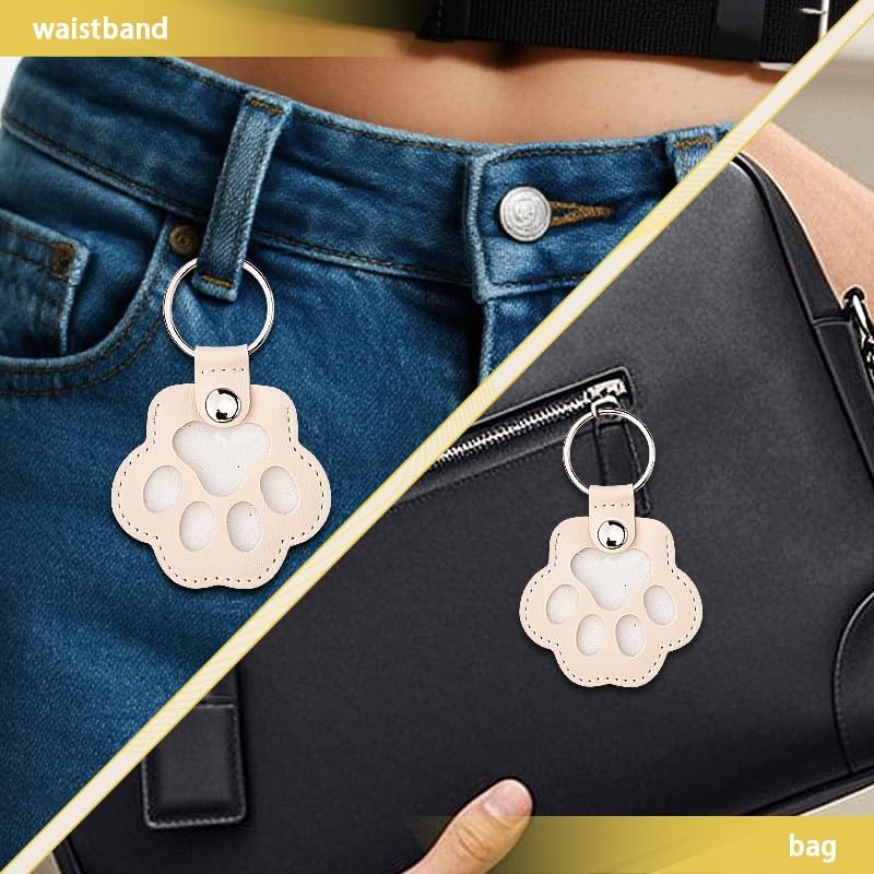 Pet Hair Keychain for Pet Lovers Paw Print Hair Holder Keepsake Storage Key C…