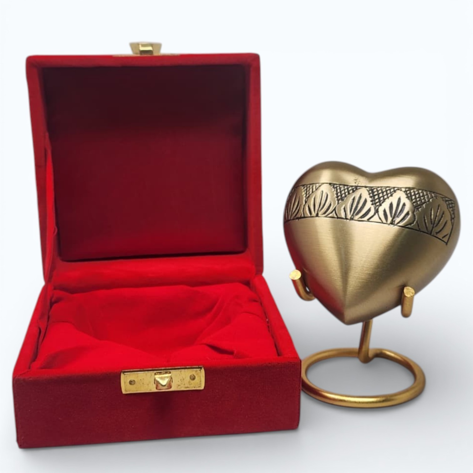 Mini Cremation Heart Urn Personalized for Ashes with Stand Gift Box